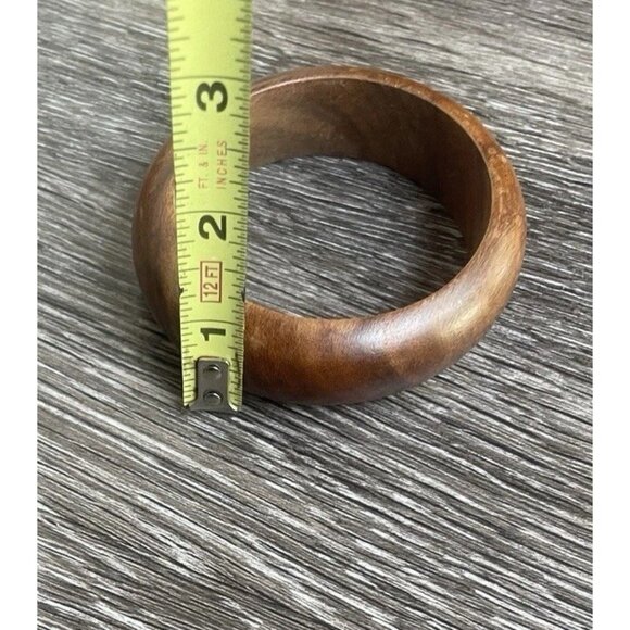 Vintage Wood & Groovy Acrylic Bangle Bracelets Wavy Stacking Thick Chunky Sz 8” - Picture 14 of 14